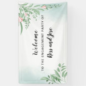 Boho Dusty Blue Engagement Party Welkom Spandoek (Verticaal)