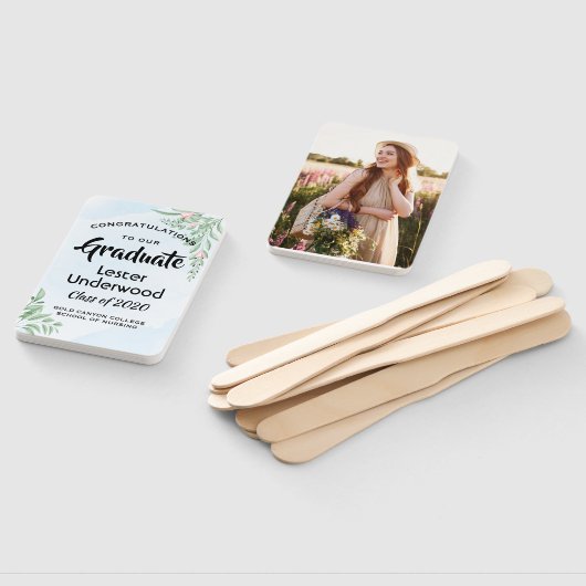 Boho Dusty Blue Eucalyptus-Afstuderen Handwaaier (Niet-gemonteerd)