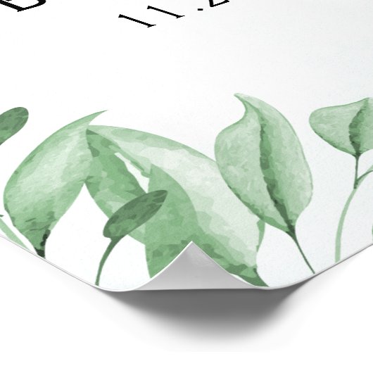 Boho Dusty Blue Eucalyptus Baptism Welkom Poster (Hoek)