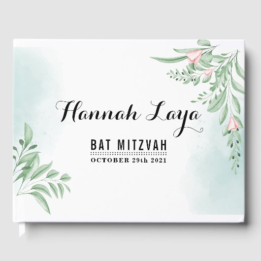 Boho Dusty Blue Eucalyptus Bat Mitzvah Gastenboek (Voorkant)