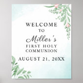 Boho Dusty Blue Eucalyptus Communauteit Welkom Poster (Voorkant)