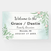 Boho Dusty Blue Eucalyptus Family Reunion Spandoek (Horizontaal)