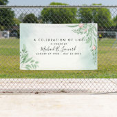 Boho Dusty Blue Eucalyptus Funeral Memorial Spandoek (Insitu)