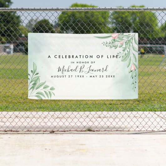 Boho Dusty Blue Eucalyptus Funeral Memorial Spandoek (Insitu)