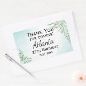 Boho Dusty Blue Eucalyptus Green 30e verjaardag Rechthoekige Sticker (Envelop)