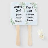 Boho Dusty Blue Eucalyptus Green Reunion Handwaaier (Voorkant en achterkant)