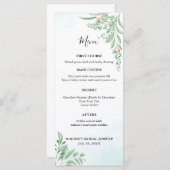 Boho Dusty Blue Eucalyptus Greenery Baby shower Menu (Voorkant / Achterkant)
