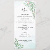 Boho Dusty Blue Eucalyptus Greenery Baby shower Menu (Voorkant)