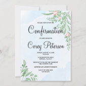 Boho Dusty Blue Eucalyptus Greenery Bevestiging Kaart (Voorkant)