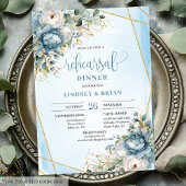 Boho Dusty Blue Eucalyptus Greenery Rehearsal  Kaart