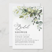 Boho Dusty Blue Eucalyptus Greenery Vrijgezellenfe Kaart (Voorkant)