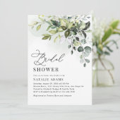 Boho Dusty Blue Eucalyptus Greenery Vrijgezellenfe Kaart (Staand voorkant)