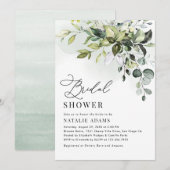 Boho Dusty Blue Eucalyptus Greenery Vrijgezellenfe Kaart (Voorkant / Achterkant)