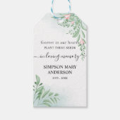 Boho Dusty Blue Eucalyptus Memorial Begrafenis Cadeaulabel (Voorkant)