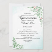 Boho Dusty Blue Eucalyptus Quinceanera Save The Date (Voorkant)