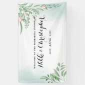 Boho Dusty Blue Eucalyptus Rehearsal Dinner Spandoek (Verticaal)