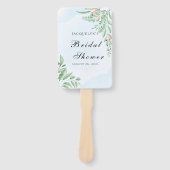 Boho Dusty Blue Eucalyptus-Vrijgezellenfeest Handwaaier (Voorkant)