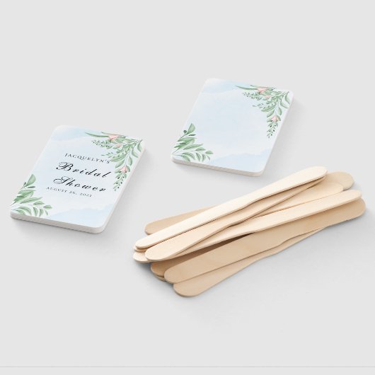 Boho Dusty Blue Eucalyptus-Vrijgezellenfeest Handwaaier (Niet-gemonteerd)