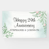 Boho Dusty Blue Eucalyptus Wedding Jubileum Ban Spandoek (Horizontaal)