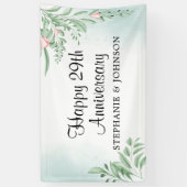Boho Dusty Blue Eucalyptus Wedding Jubileum Ban Spandoek (Verticaal)