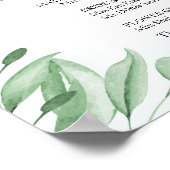 Boho Dusty Blue Eucalyptus Wedding Programme Poster (Hoek)