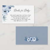 Boho Dusty Blue Floral brengt boeken voor Baby sho Informatiekaartje (Voorkant / Achterkant)