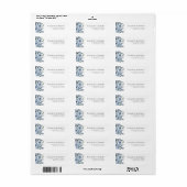 Boho Dusty Blue Floral Custom Address Label (Full Sheet)
