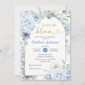 Boho Dusty Blue Floral Love In Bloom Vrijgezellenf Kaart (Voorkant)