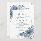 Boho Dusty Blue Floral Pastel Vrijgezellenfeest Kaart (Voorkant / Achterkant)
