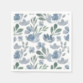 Boho Dusty Blue Floral Pattern Wedding Servet (Voorkant)