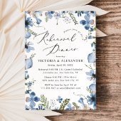 Boho Dusty Blue Floral repetitie diner uitnodiging