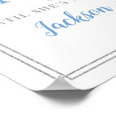 Boho dusty blue floral Silver Counterdown sign Poster (Hoek)