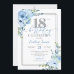 Boho Dusty blue floral Silver geometrische verjaar Kaart<br><div class="desc">Boho Dusty blue floral Silver geometric verjaardag,  Contact met me opnemen voor overeenkomende objecten of voor aanpassingen,  Blush Rozen ©</div>