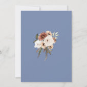 Boho Dusty Blue Floral Wedding Kaart (Achterkant)