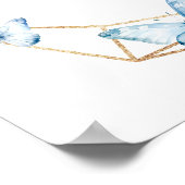 Boho Dusty Blue Flutter op Over Butterfly Welkom Poster (Hoek)