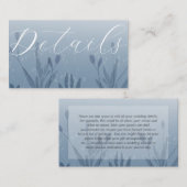 Boho Dusty Blue Foliage Wedding Details Informatiekaartje (Voorkant / Achterkant)