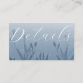 Boho Dusty Blue Foliage Wedding Details Informatiekaartje (Voorkant)