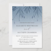 Boho Dusty Blue Foliage Wedding Invitatio Kaart (Voorkant)