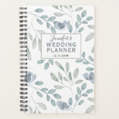 Boho Dusty Blue & Green Pattern Wedding Planner (Voorkant)