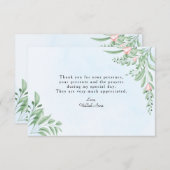 Boho Dusty Blue Greenery Baptism Foto Bedankkaart (Voorkant / Achterkant)