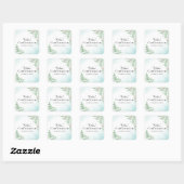 Boho Dusty Blue Greenery Eerste Heilige Bevestigin Vierkante Sticker (Vel)