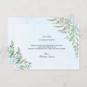 Boho Dusty Blue Greenery Heilige Communie Bedankkaart (Voorkant / Achterkant)