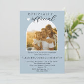 Boho Dusty Blue officiële adoptie dag viering Kaart (Staand voorkant)