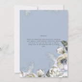 BOHO Dusty Blue Pampas Floral Wedding Kaart (Achterkant)