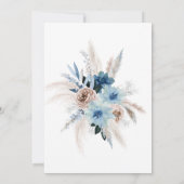 Boho Dusty Blue Pink Peony Engagement Party Kaart (Achterkant)