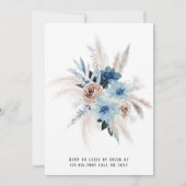 Boho Dusty Blue Pink Peony Rehearsal Kaart (Achterkant)