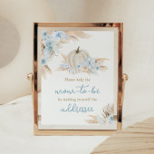 Boho Dusty Blue pompoen Envelope Station Poster