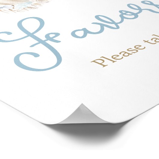 Boho Dusty Blue Pumpkin Baby shower Favorieten Poster (Hoek)