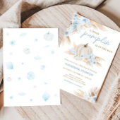Boho Dusty Blue Pumpkin Baby shower Kaart