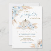 Boho Dusty Blue Pumpkin Baby shower Kaart (Voorkant)